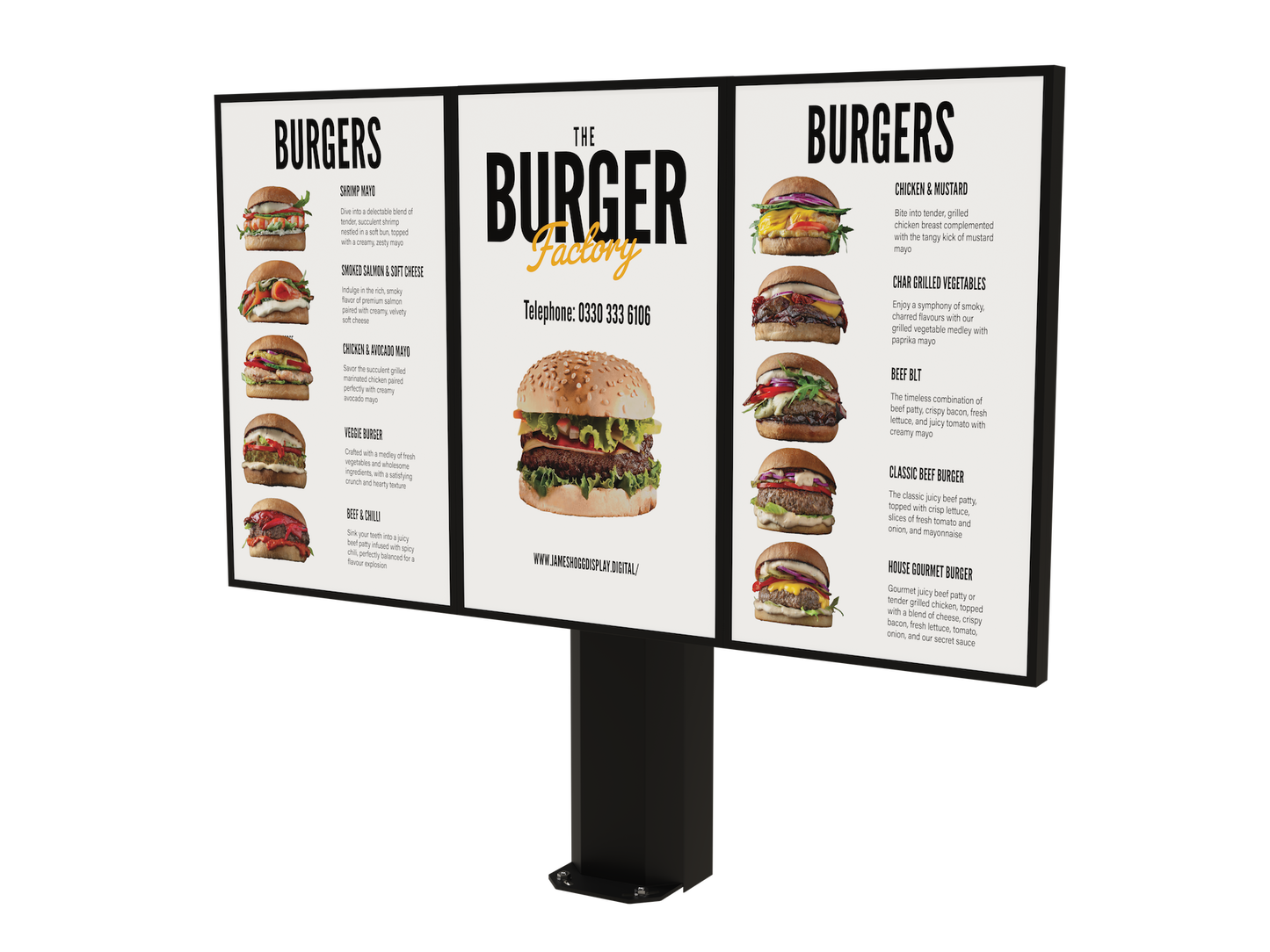 Outdoor Drive-thru digital menu board